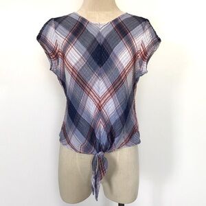 Bob Timberlake Gauzy Cotton Plaid Top small